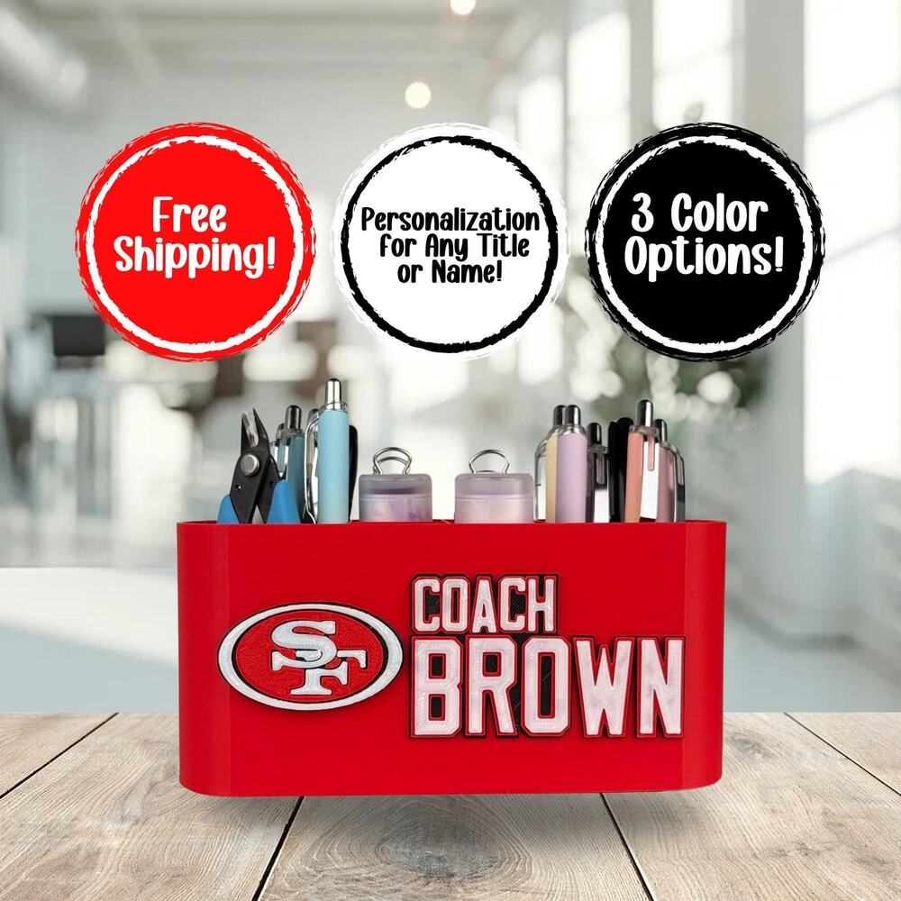 Personalized San Francisco 49ers Desk Organizer, 49ers Gifts